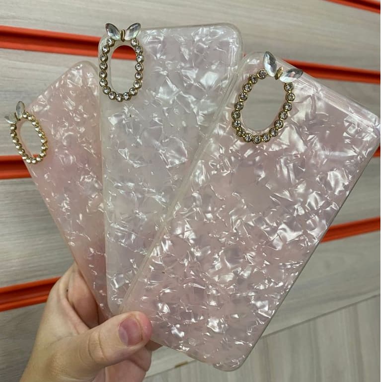 Capinha Transparente Marmorizada Com Brilhinho A01 Core