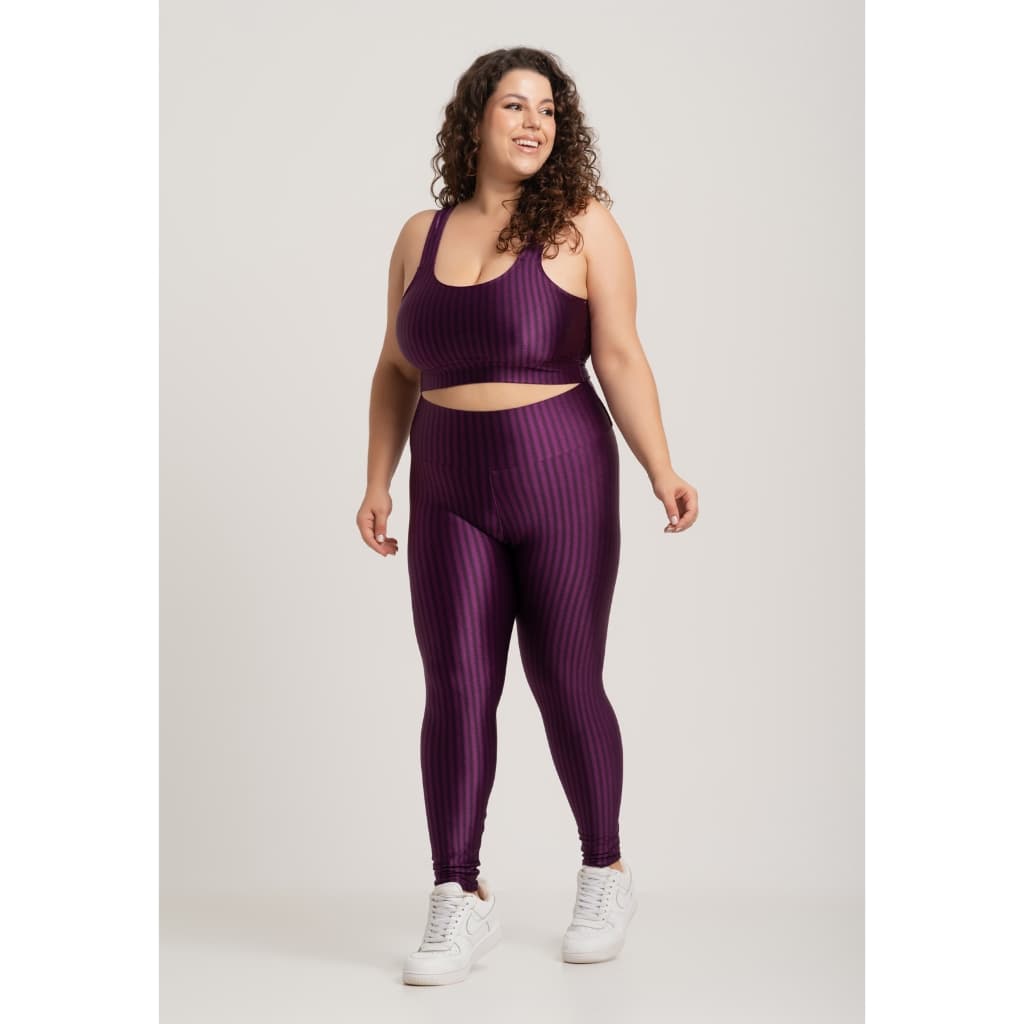 Conjunto Fitness Plus Size Legging + Top New Zig 3D Cirrê