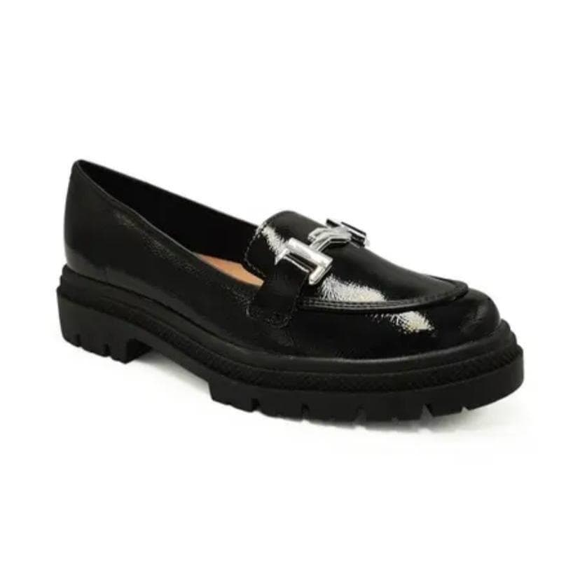 Moleca - Mocassim tratorado feminino - Verniz siena neo preto 01  // 57751021146415745
