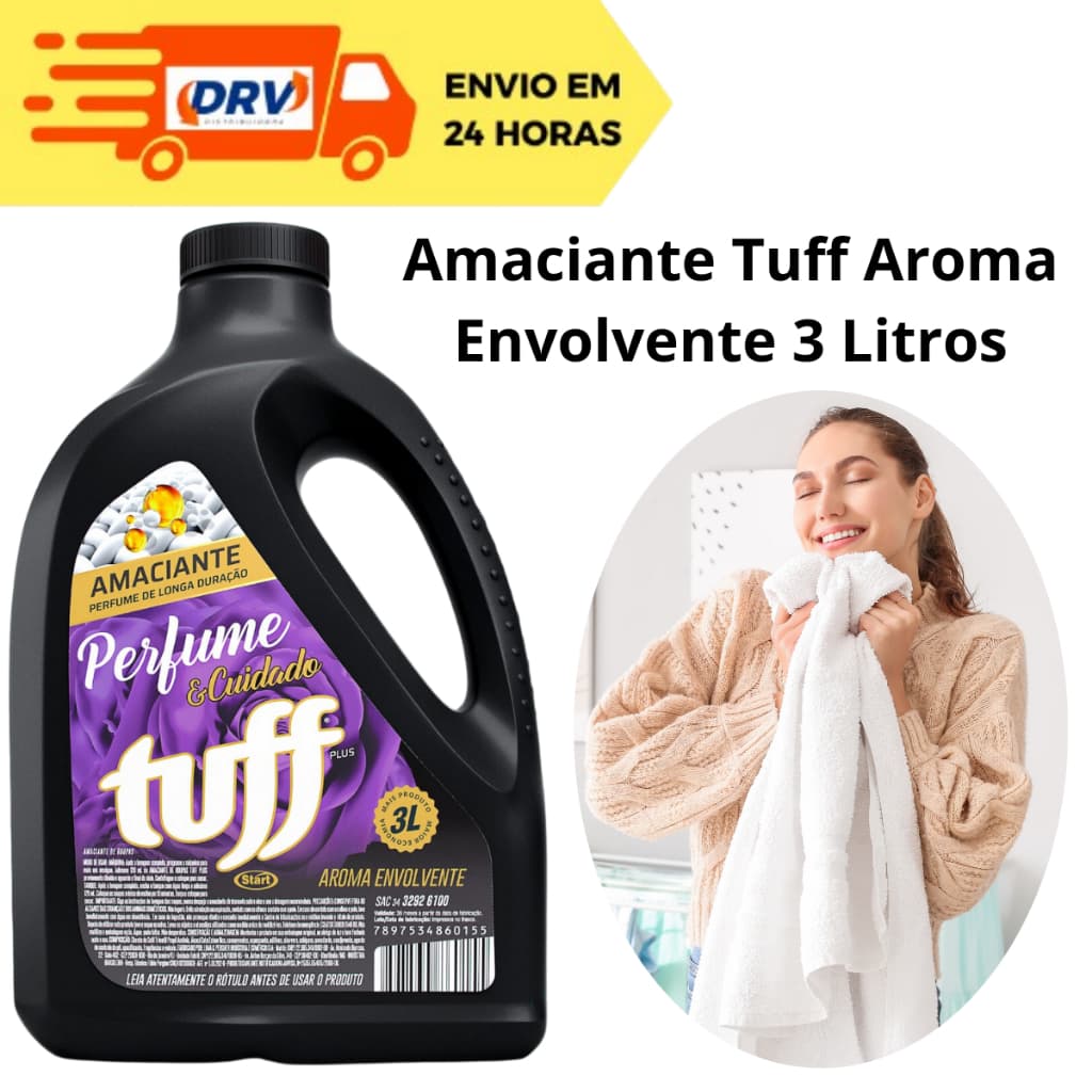 Amaciante Tuff Aroma Envolvente 3 Litros - Amaciante de Roupas Tuff Aroma Envolvente 3 Litros