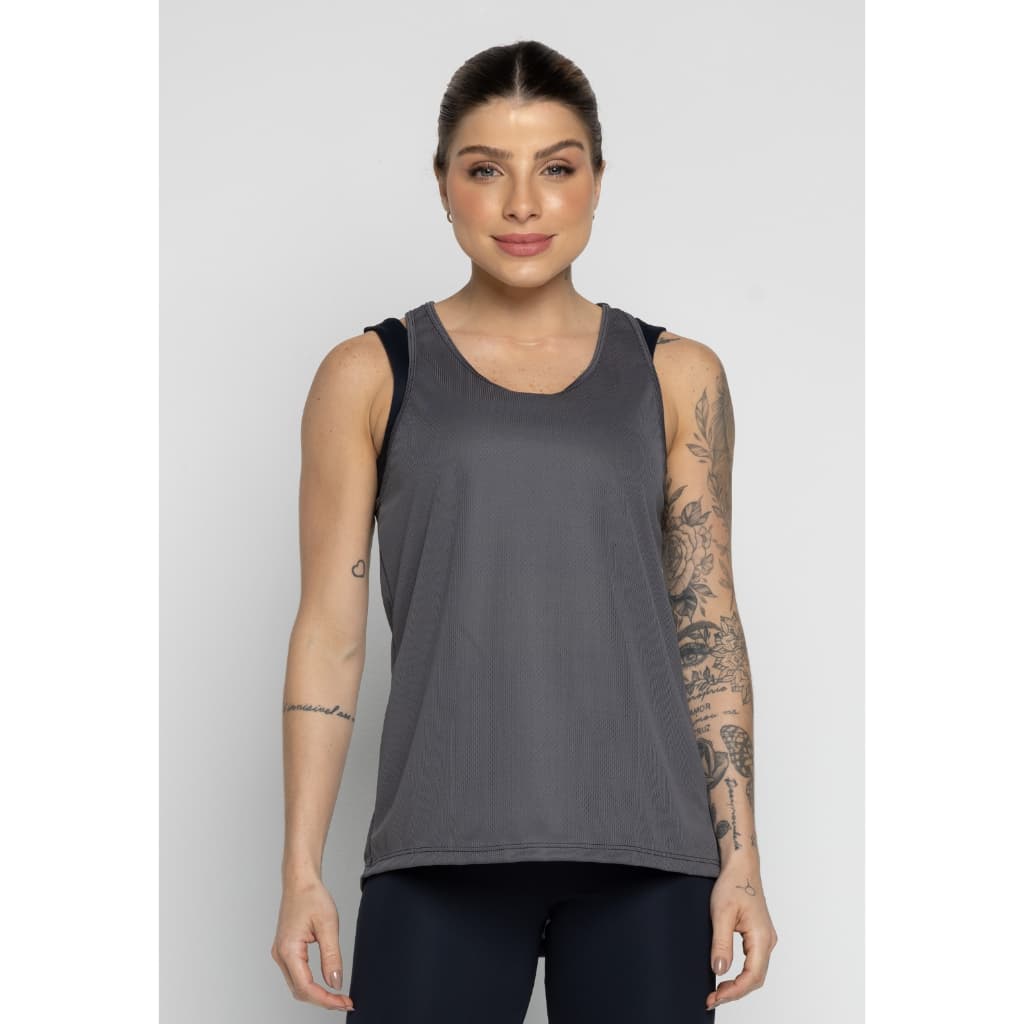 Regata Feminina Fitness Furadinha Respirável Roupa de Academia