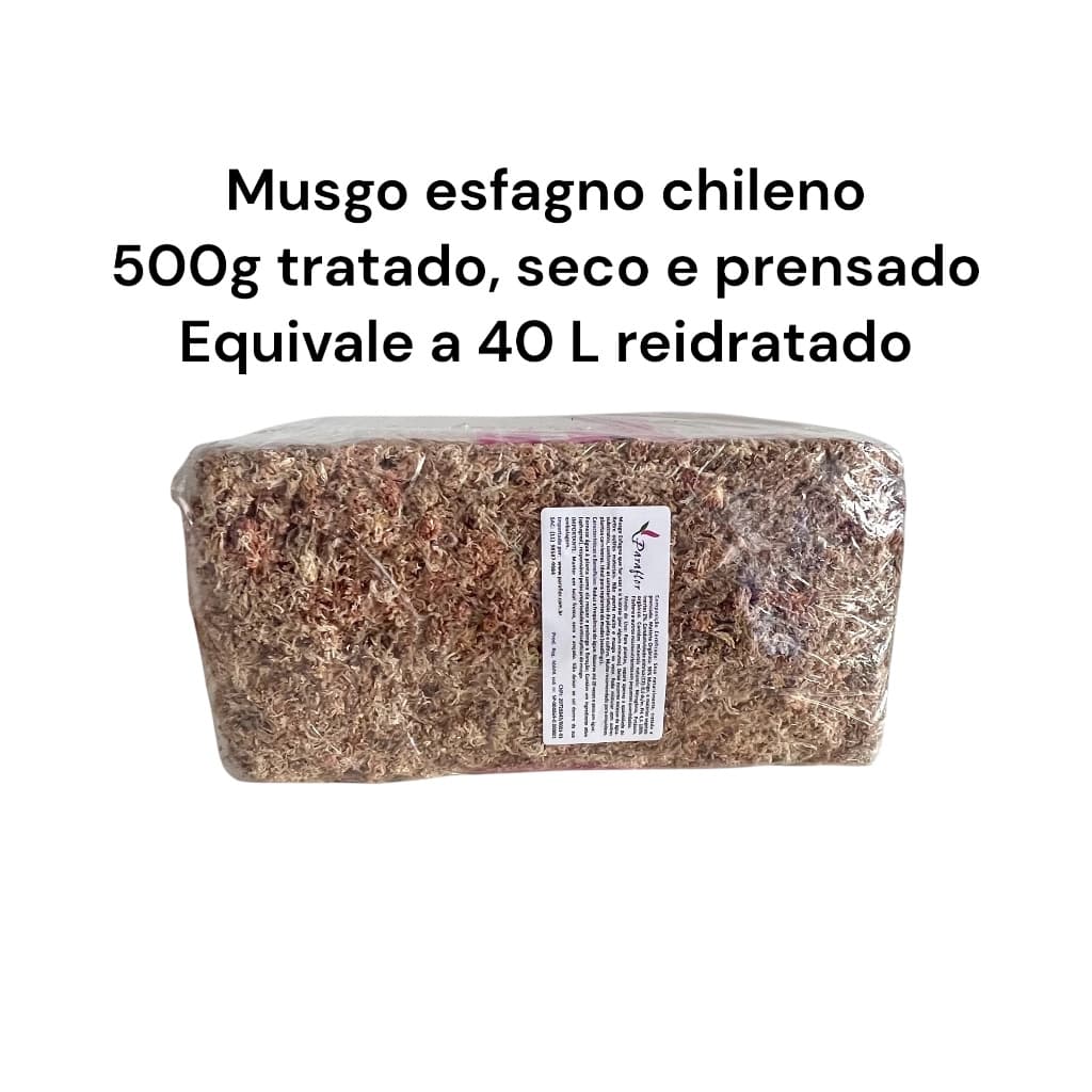 Musgo Esfagno Chileno, prensado -pct 500 GR. equivale até 40L.