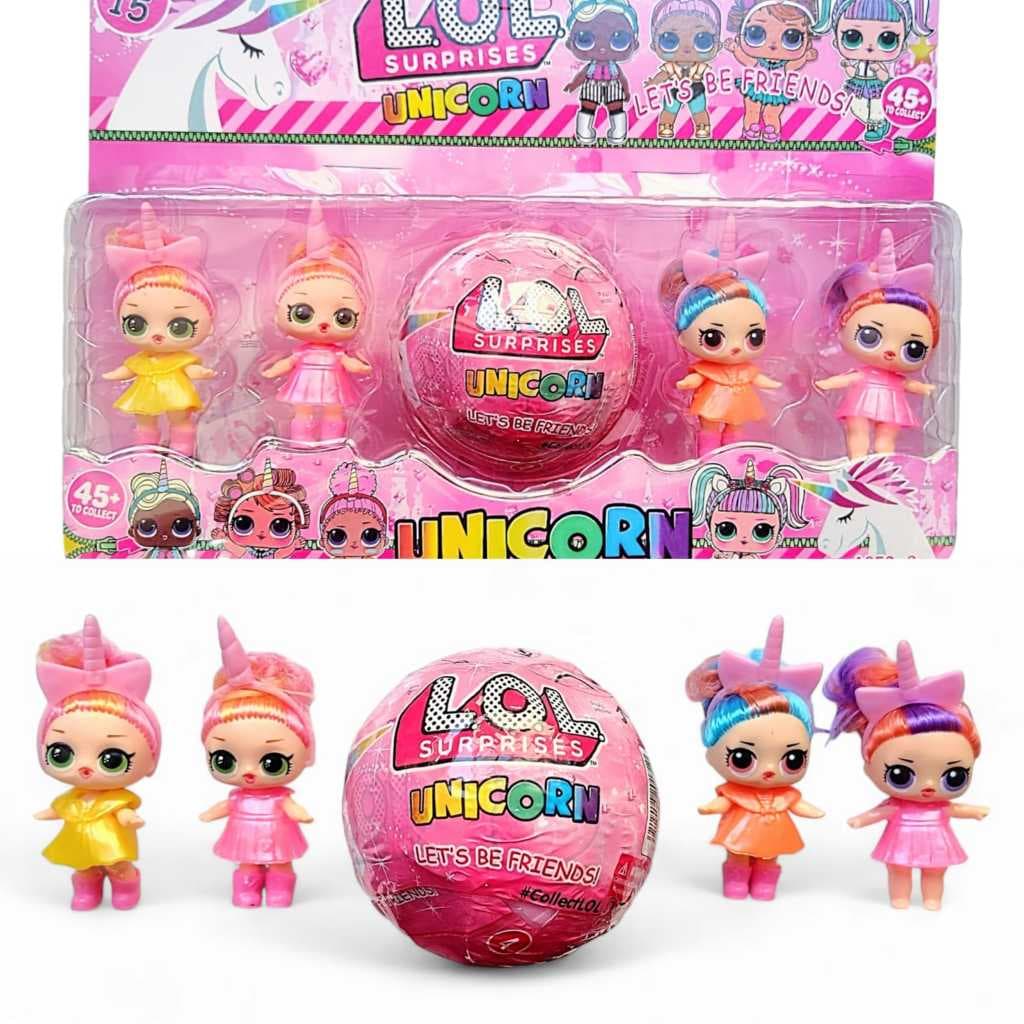 Kit Bonecas Vinil 10cm + Bola Surpresa Acessórios.