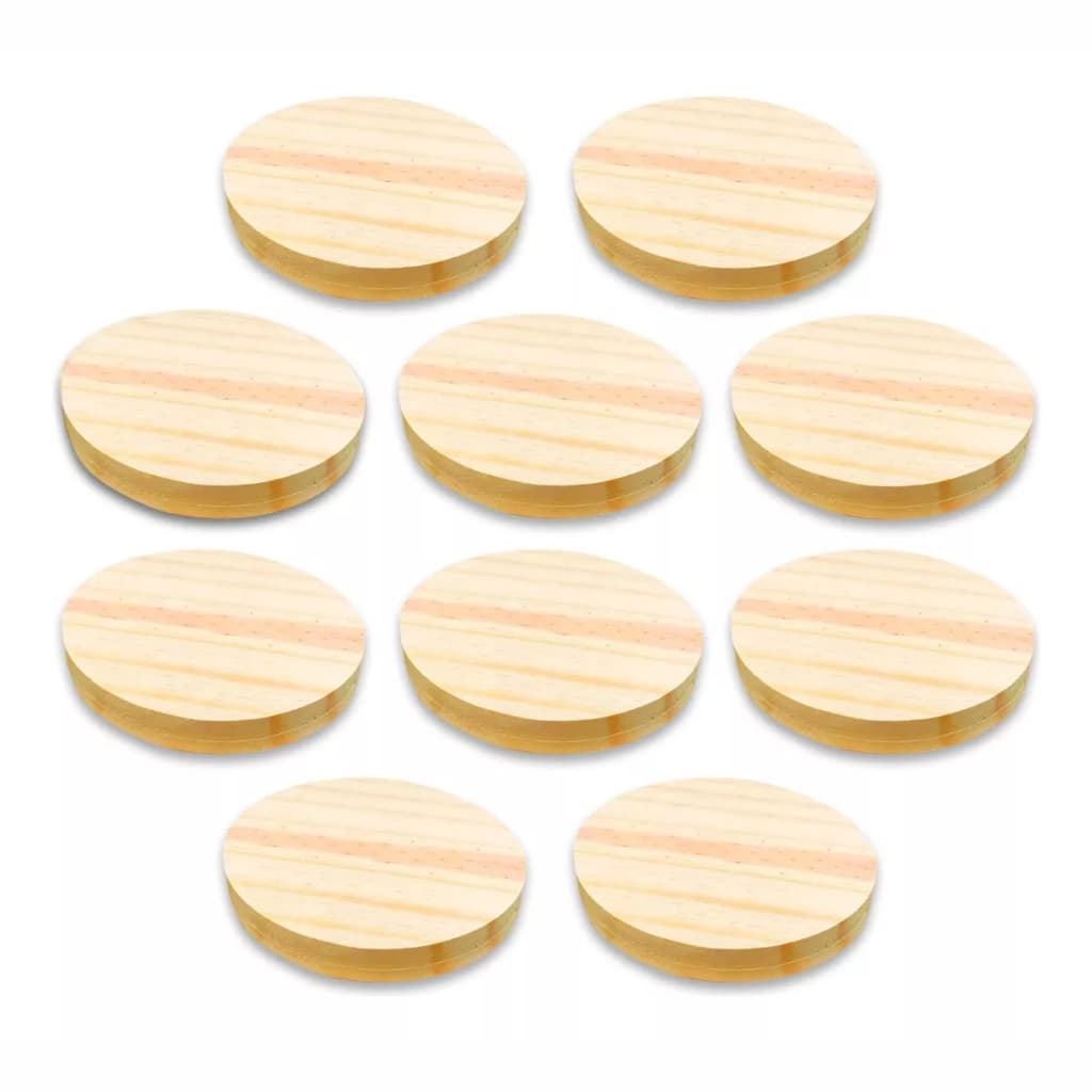 Kit 20 Unidades de Bolachas Placa Madeira Pinus Disco Artesanal