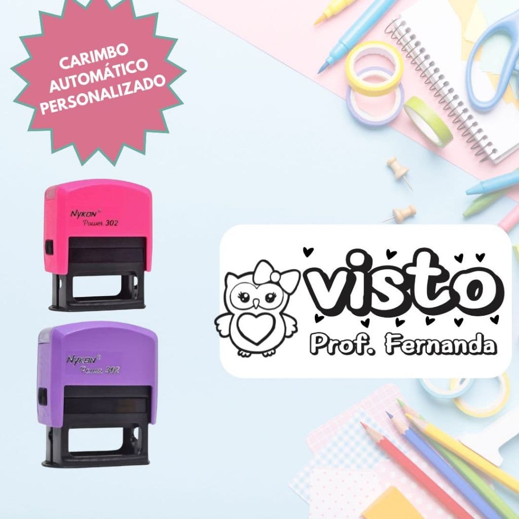 Carimbo visto pela professora automático 302 - Carimbo visto pelo professor 302