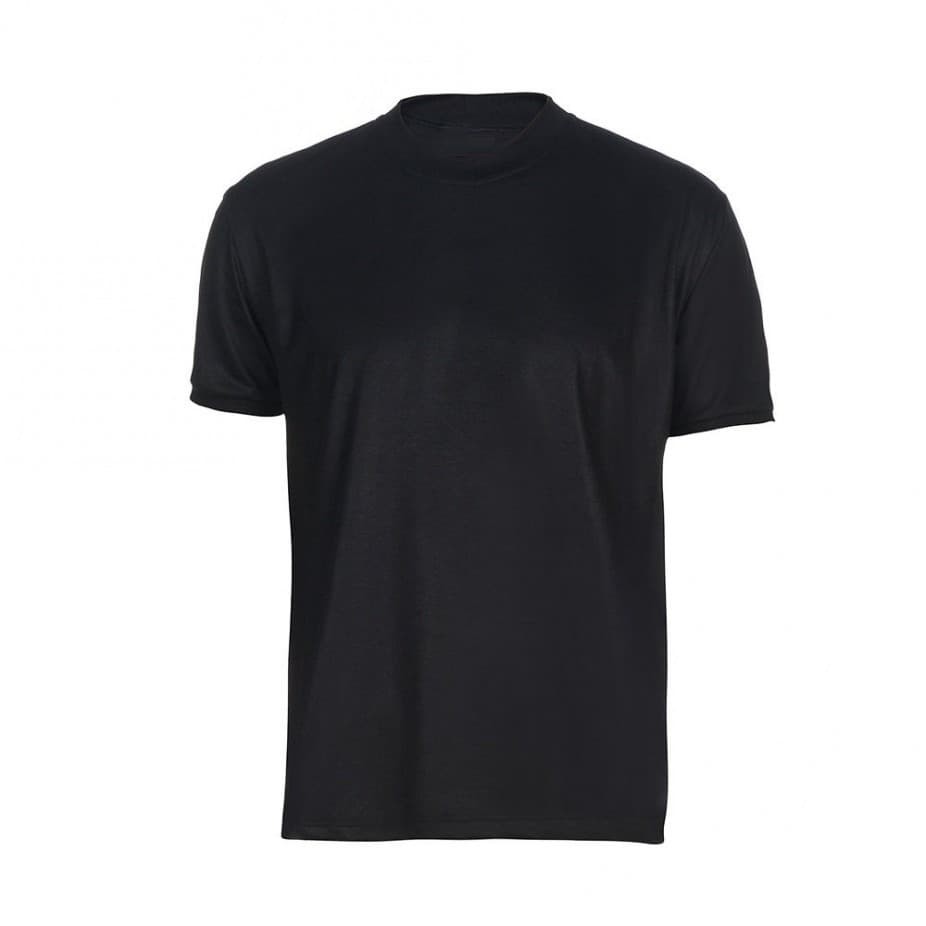 camiseta PV preta manga curta profissional industrial malha fria leve confortável para trabalho