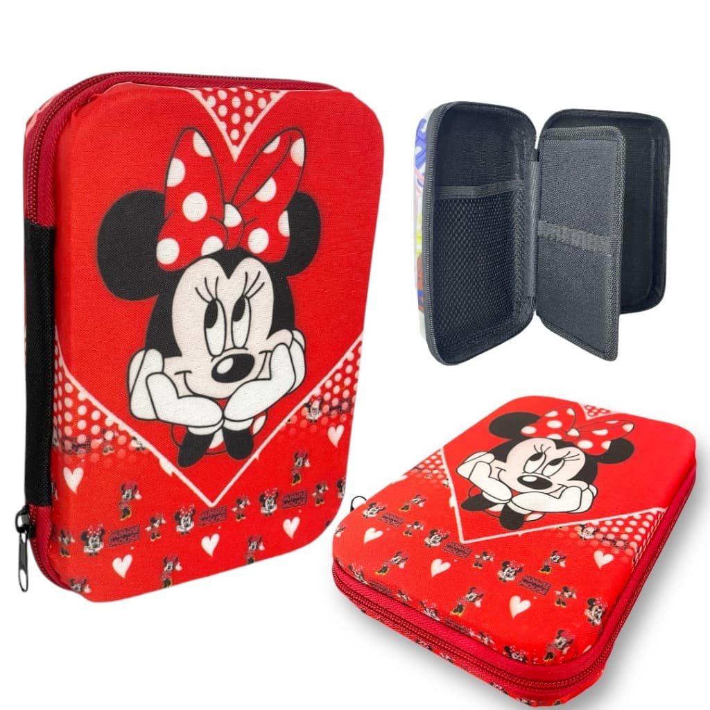 ESTOJO BOX 100 PENS MINNIE ORGANIZADOR INFANTIL ESCOLAR