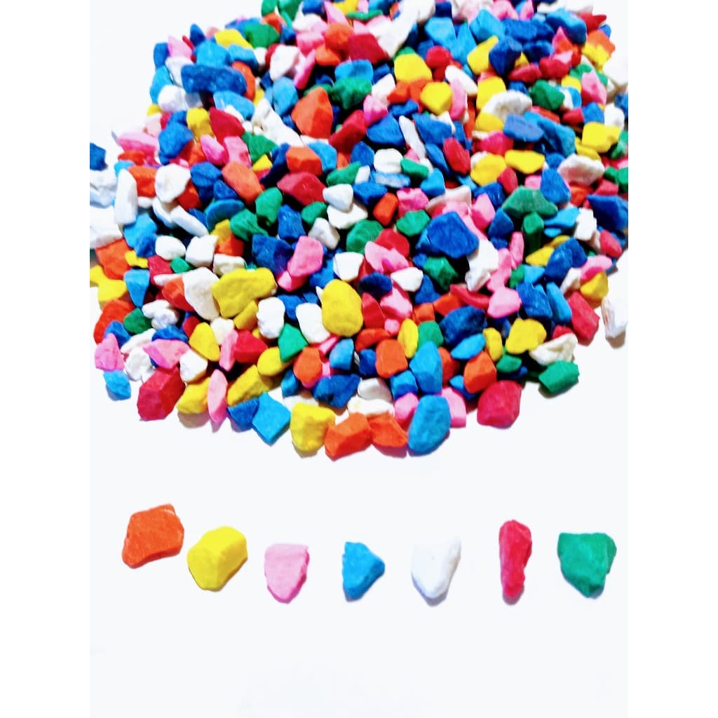 Cascalhos multicolorido Pedras Colorida  Aquário Vasos Decoração Festa brincadeiras artesanatos 1 kg