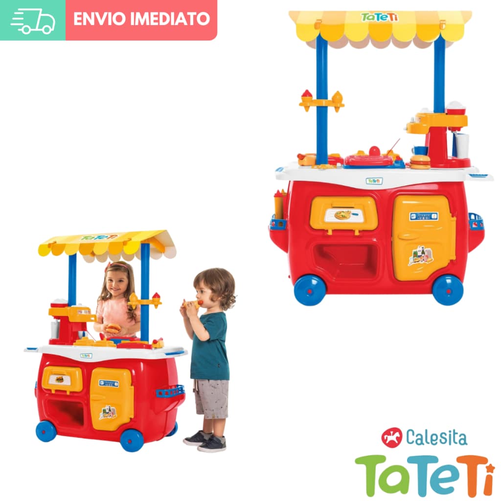 Lanchonete Infantil Cozinha Brinquedo Carrinho Lanches Completo Grande com Água