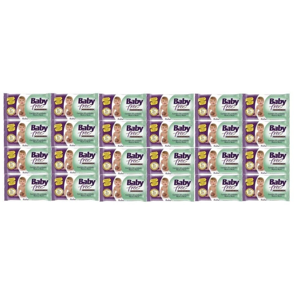 Caixa Com 24 Lenços/Toalhas Umedecidas Baby Free C/50