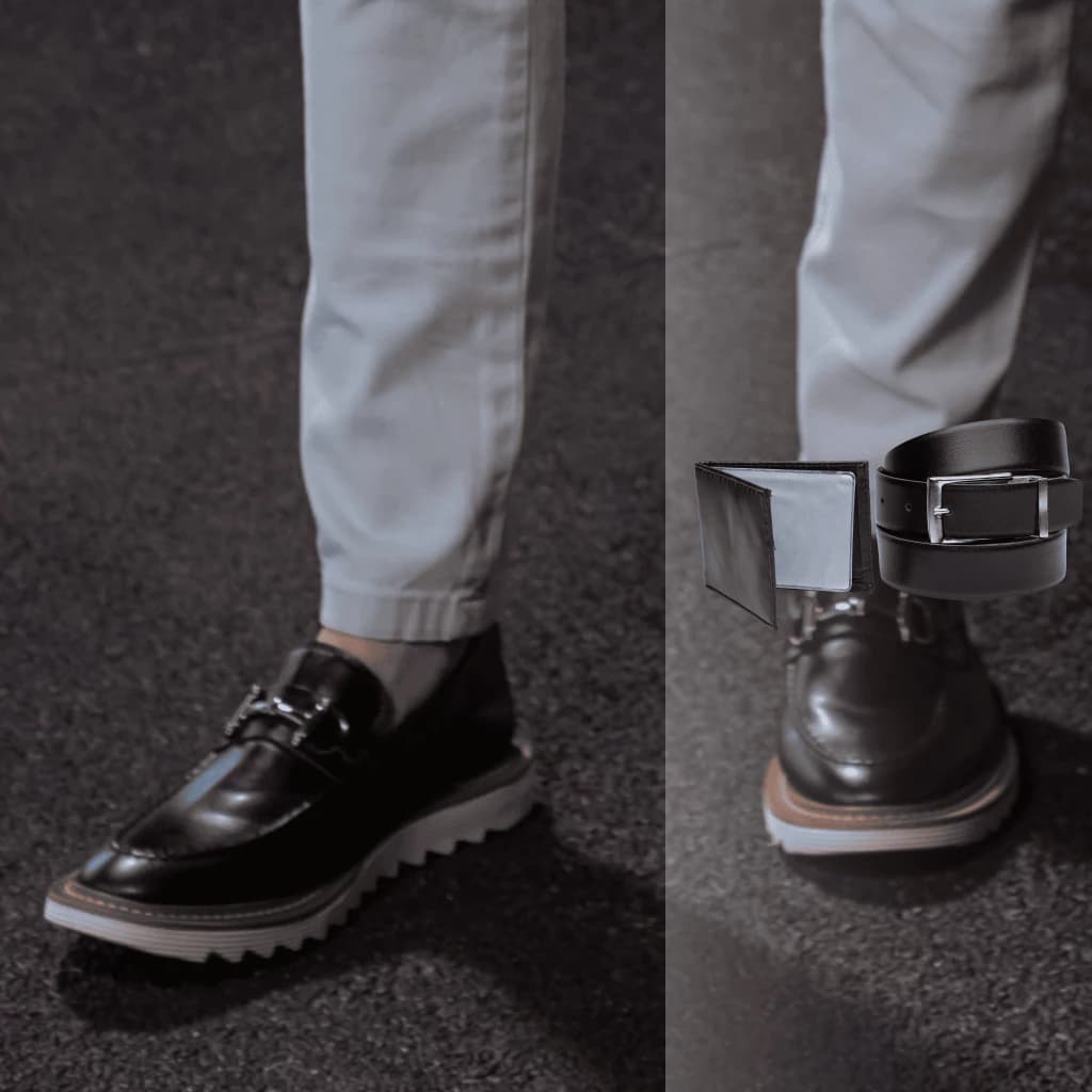 Sapato Masculino Dublin Oxford Tratorado Social Mocassim Casual Moderno + Cinto Carteira Festa
