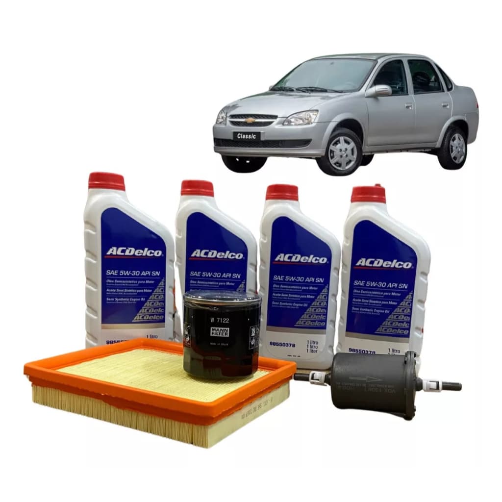 Kit Troca De Óleo - NOVO Ac delco Semissintético 5w30 Gm Classic Agile 1.0 E 1.4 todos anos