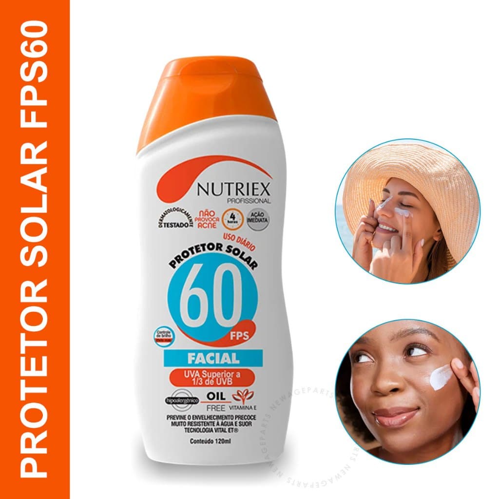 Protetor Solar FPS 60 Facial Profissional Nutriex 120ml