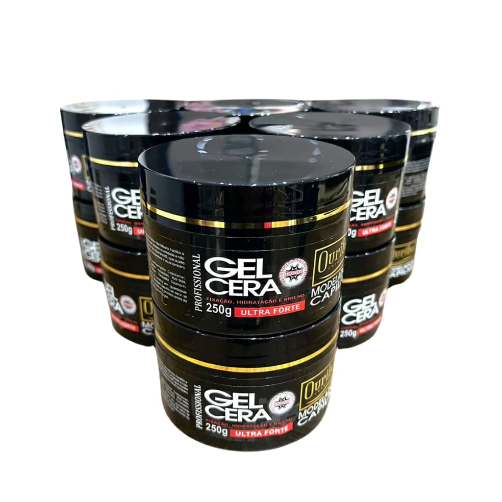Gel Cera Capilar 250g Ultra Forte Ouribel Cosméticos 12 unidades