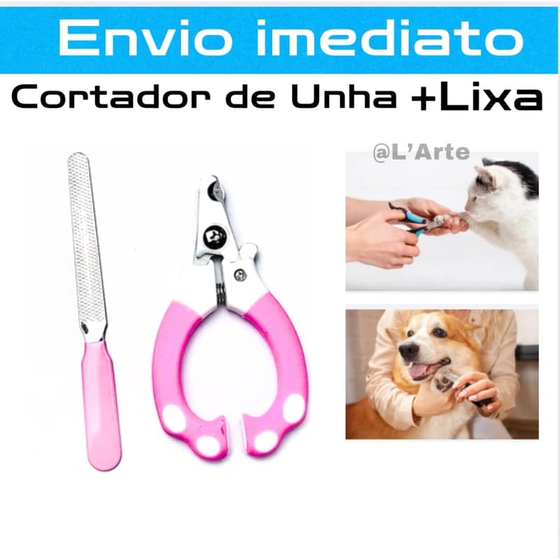 kit Cortador + Lixa Alicate De Unhas G para Pet Gato e Cachorro