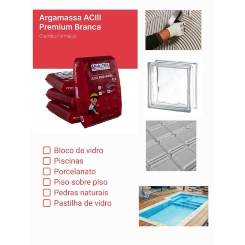 Cimento cola AC3 Branco 1kg argamassa multiuso piscinas saunas piso sobre piso porcelanato
