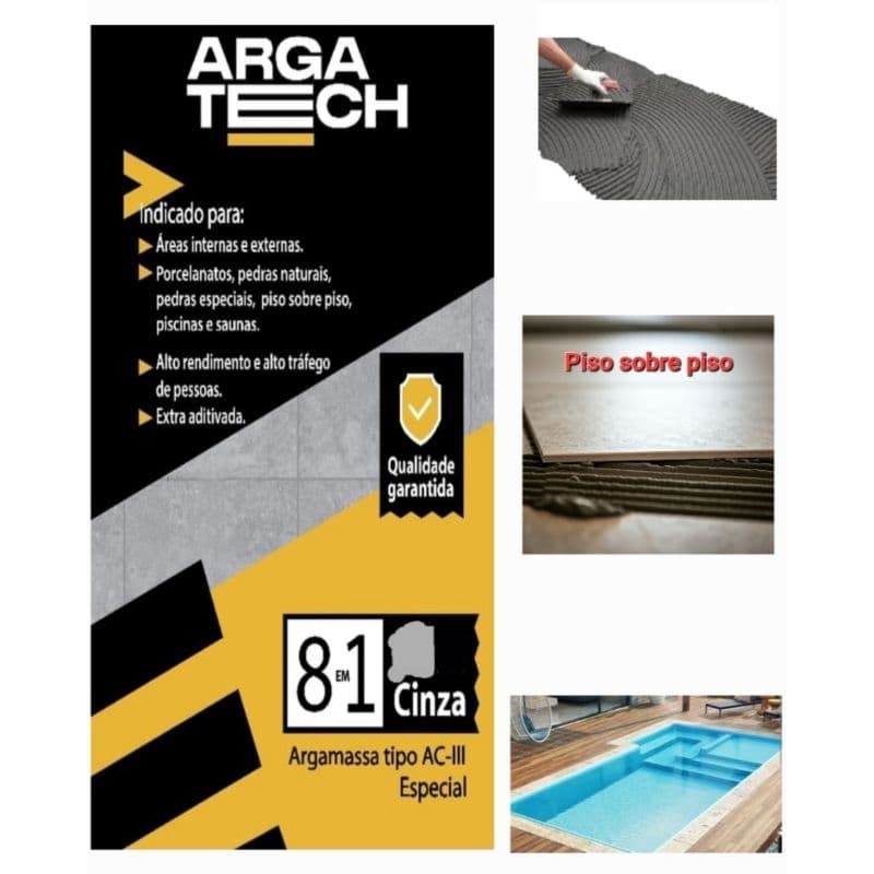 Cimento cola AC3 cinza 1kg argamassa colante 8x1