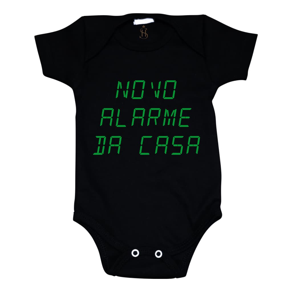 Body Bebê Frase Novo Alarme da Casa
