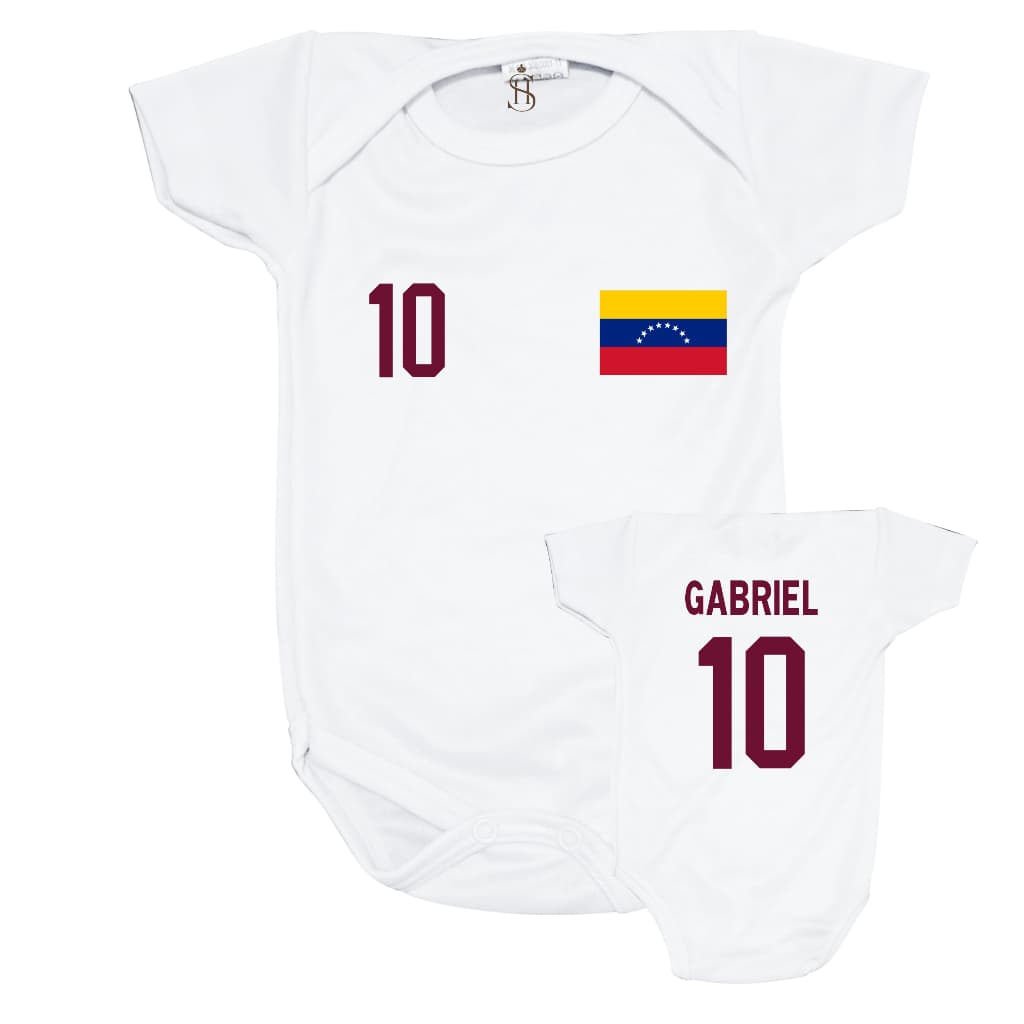 Body Bebê Venezuela Personalizado com Nome e Número