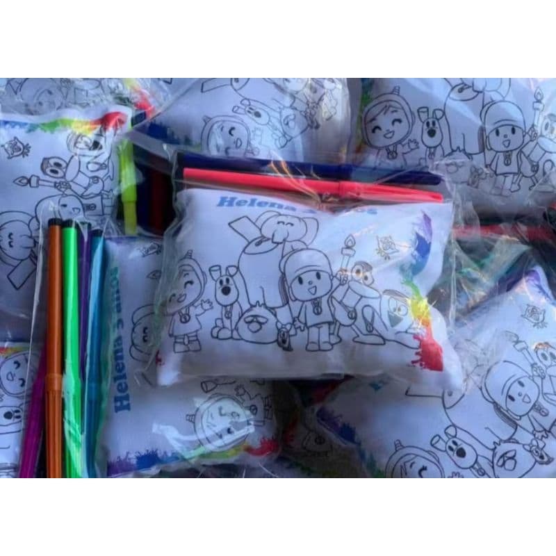 25 Almofadas colorir 10x15 com Canetinha no seu tema