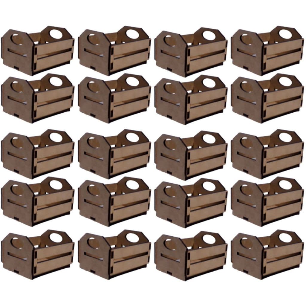 Caixote de Madeira MDF Cru 100 Caixote de Feira Tamanho 11x8,5x7cm para Decorações Lembrancinhas Artesanatos Brindes