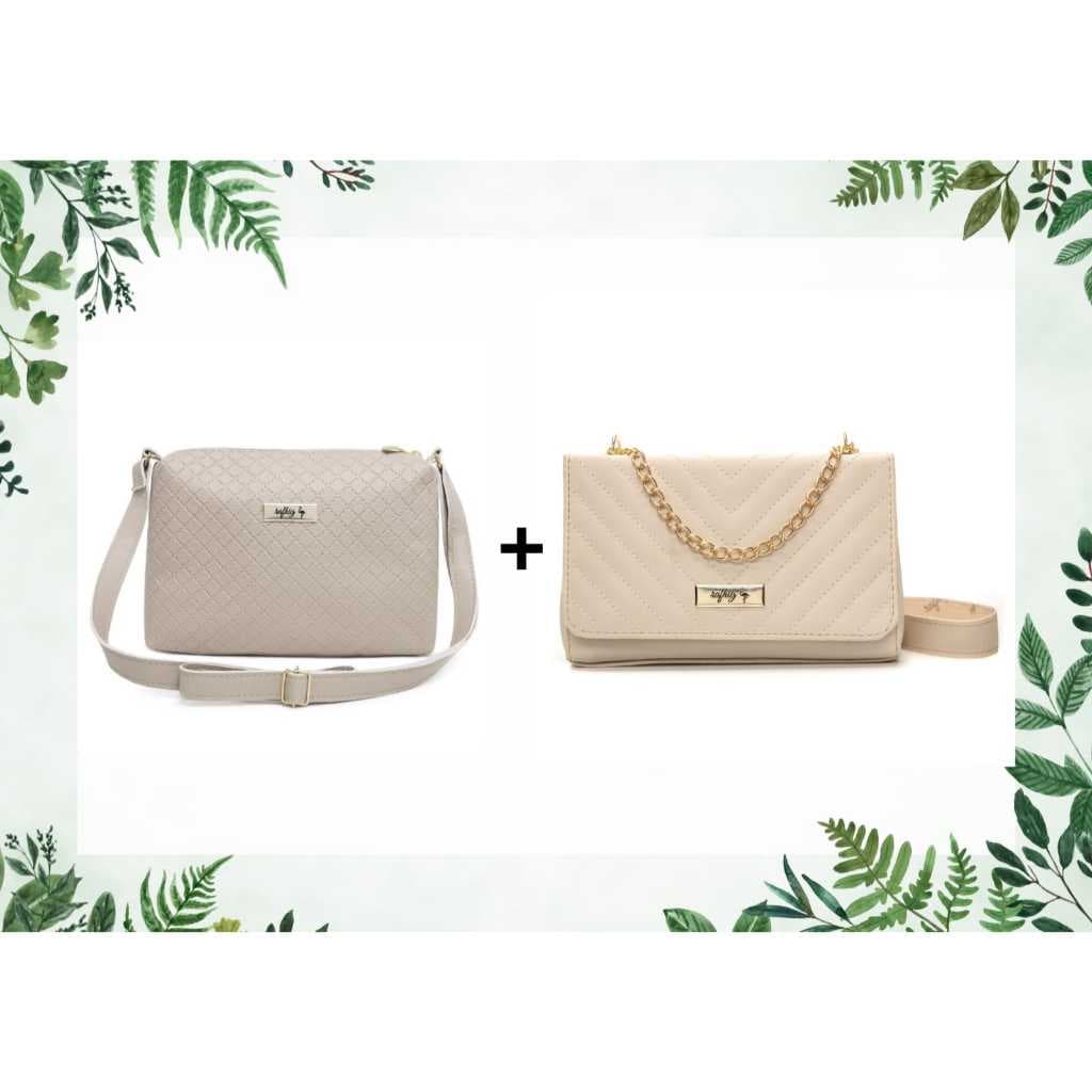 Kit 2 Bolsas Femininas Transversal Tiracolo Media Luxo Uso Dia a Dia quanto Passeio Mais Sofisticado