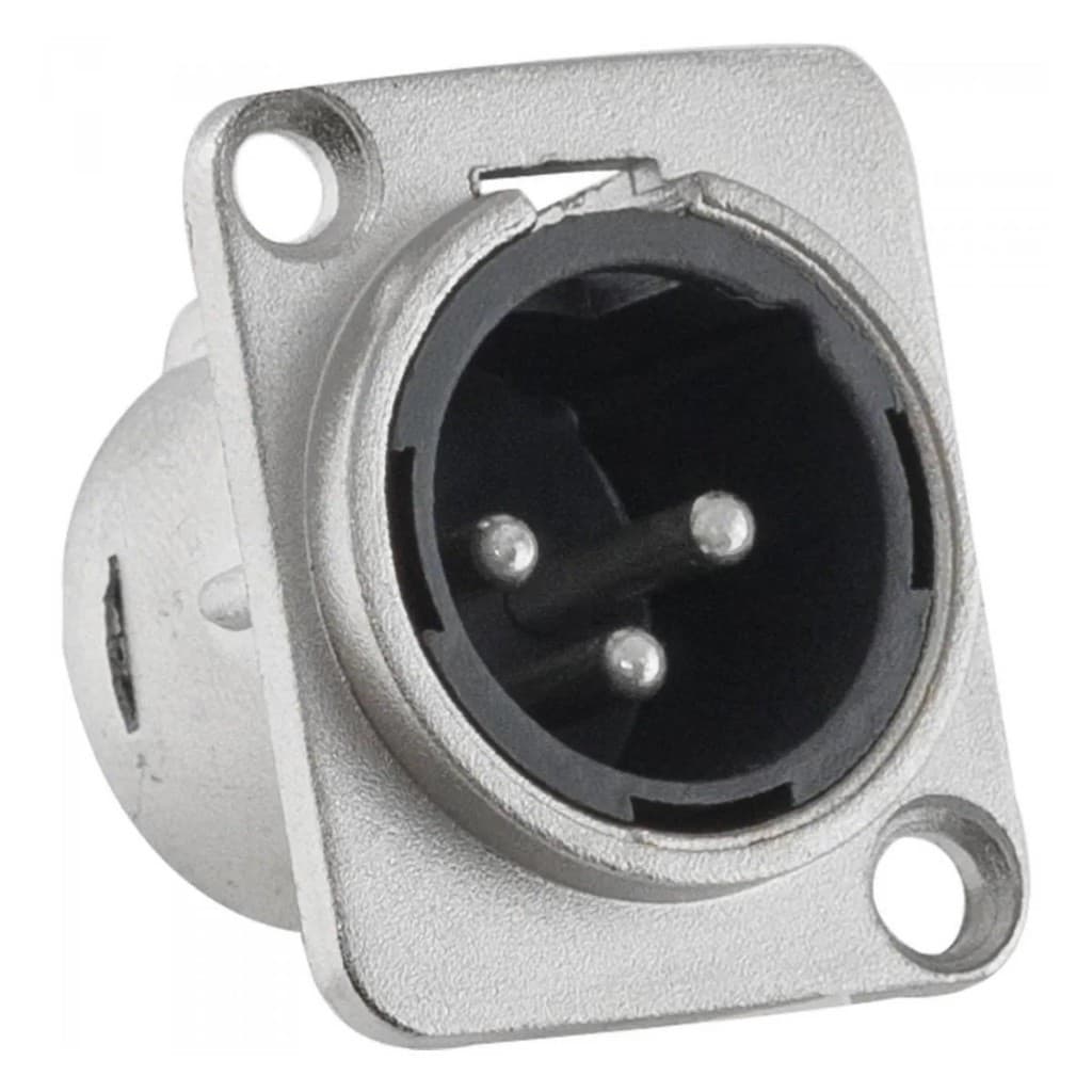 Kit 10 -  Unidades Plug Conector XLR Macho Painel