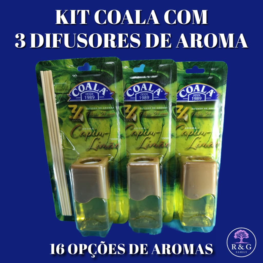 DIFUSORES DE AROMAS COALA 100ML (KIT COM 3)