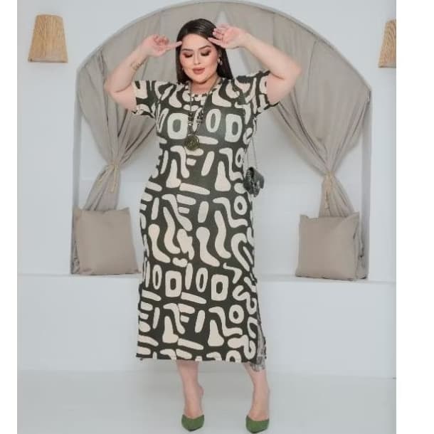 VESTIDO MIDI PLUS SIZE MODA FEMININA