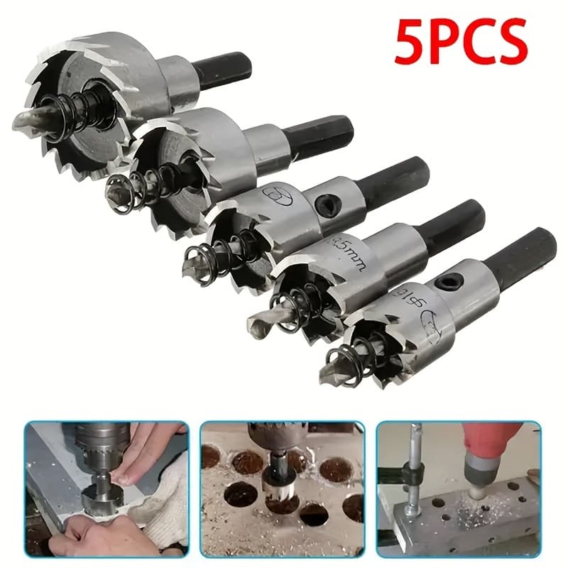Kit 5 Brocas Serra Copo Fura Metal Aço 16/20/25/30/32mm