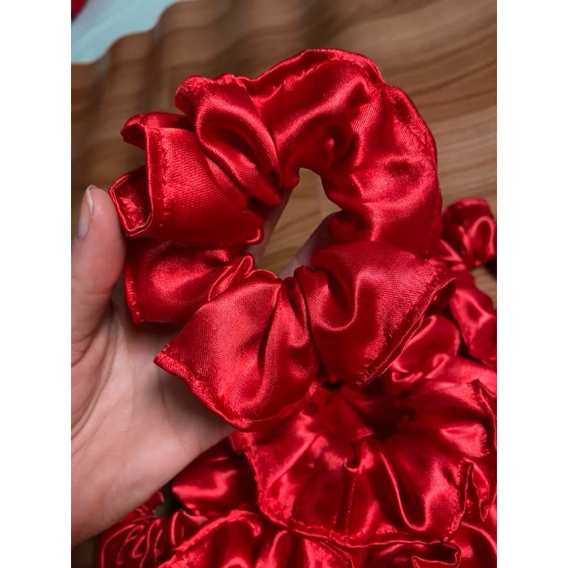 Xuxa scrunchie prendedor de cabelo anti frizz vermelho tamanho grande