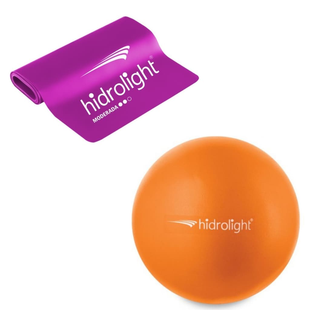 Bola Overball Pilates Ginastica Yoga Fisioterapia Hidrolight + Faixa Elástica De Resistência Moderada Exercícios Pilates