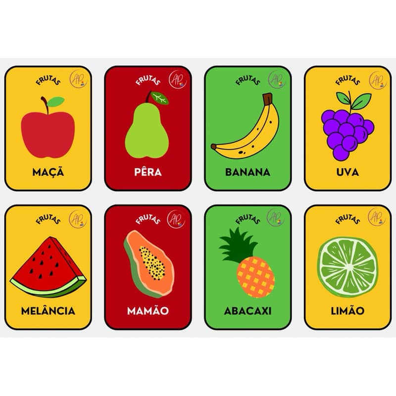 Cards frutas-cards coloridos
