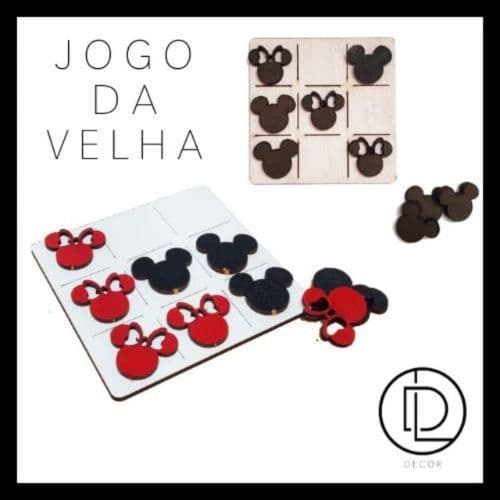 Kit 140 JOGOS Tabuleiros Mickey Minnie Jogo da Velha 10cm / Tabuleiro em MDF para Lembrancinhas de Festa