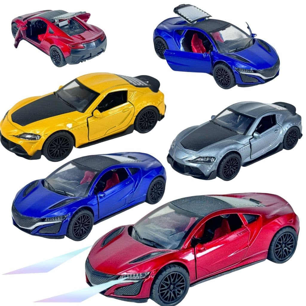 Carrinhos Em Miniatura De Ferro De Fricção Com Som E Farois De Led HONDA NSX TOYOTA SUPRA SPORT Cars Collection