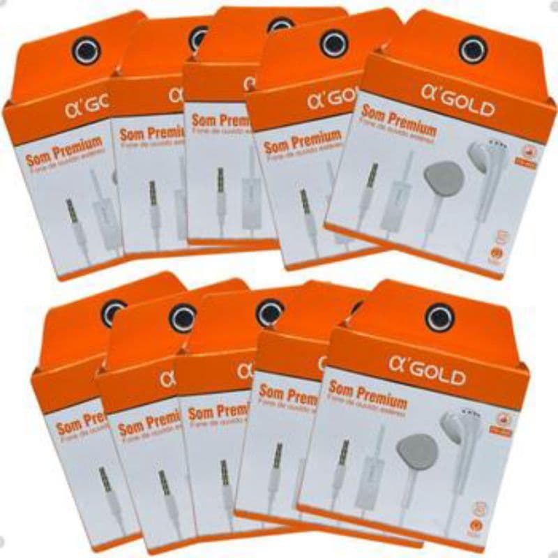 Black Friday 50% Kit 10 fones de ouvido com fio original da A'Gold ENVIO IMEDIATAMENTE
