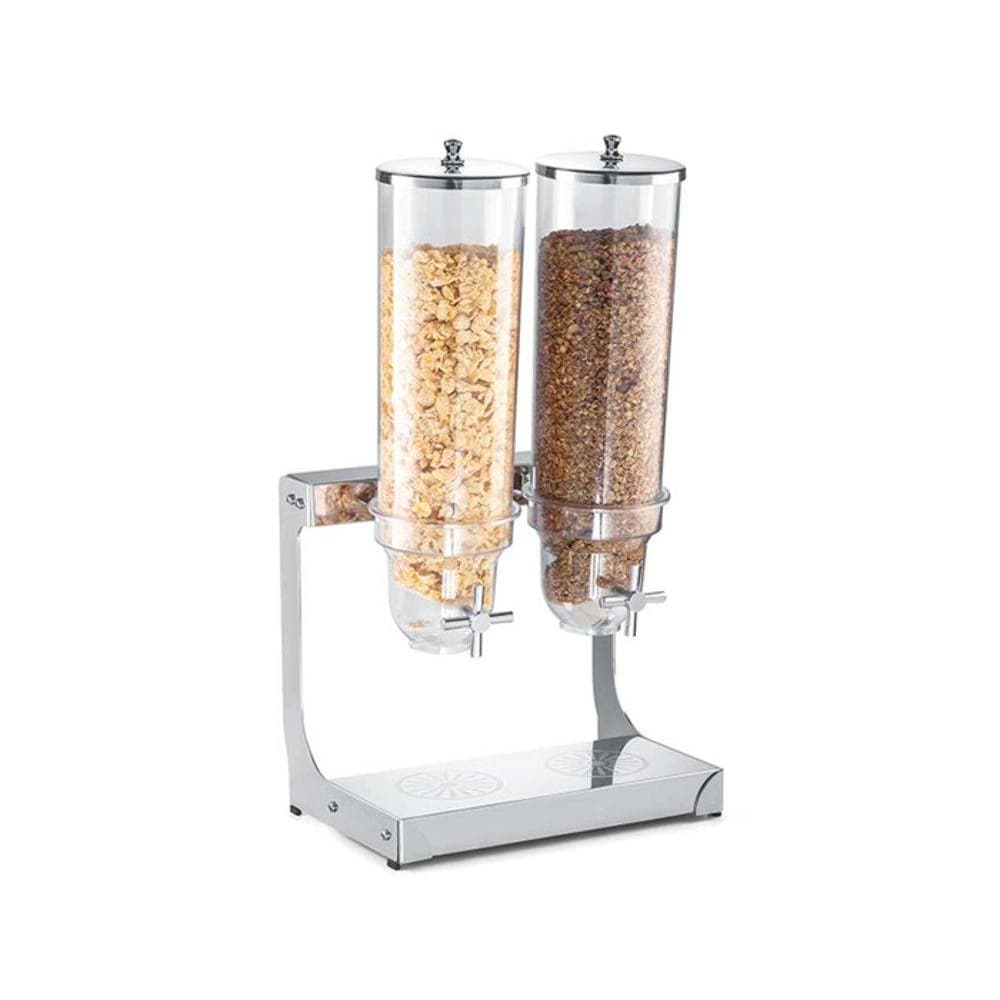 Dispenser Porta Alimentos Cerais Inox Policarbonato Duplo