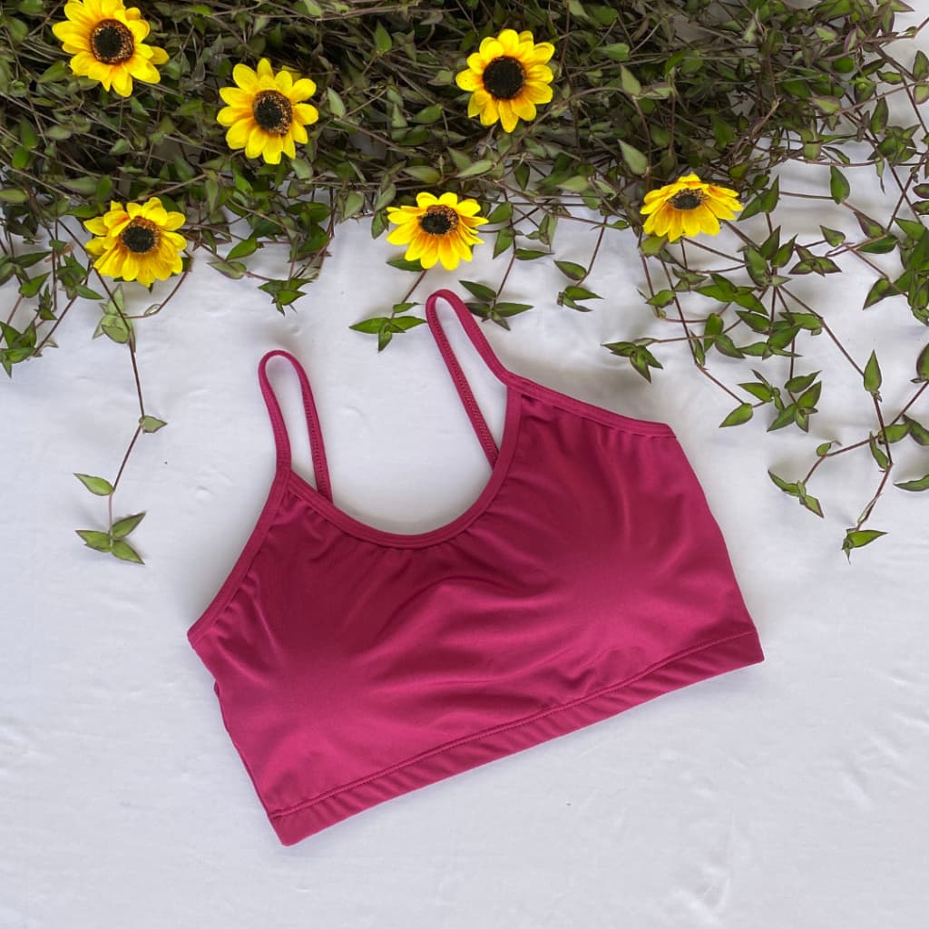 Top De Alcinha Rosa Academia Fitness Forrado e Com Bojo Removível
