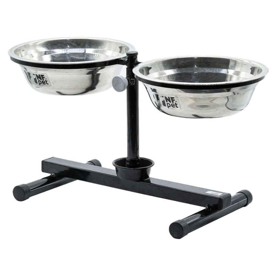 Comedouro Pet Duplo INOX Elevado Anti Formiga NF Pet 1,8 L
