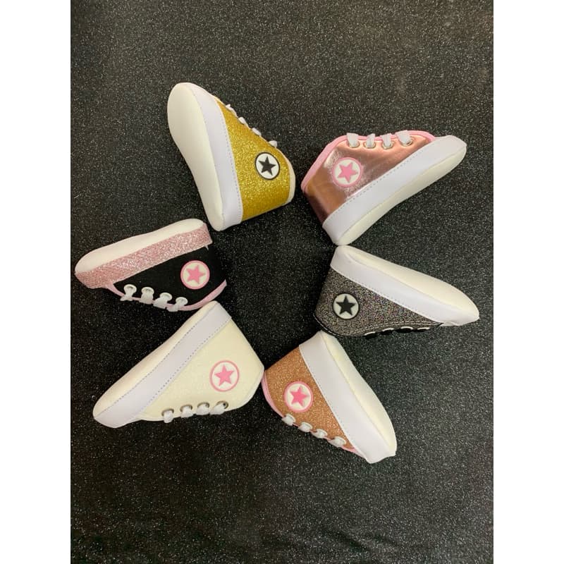 Sapatinho de bebê - Tênis Star Glitter Branco Feminino