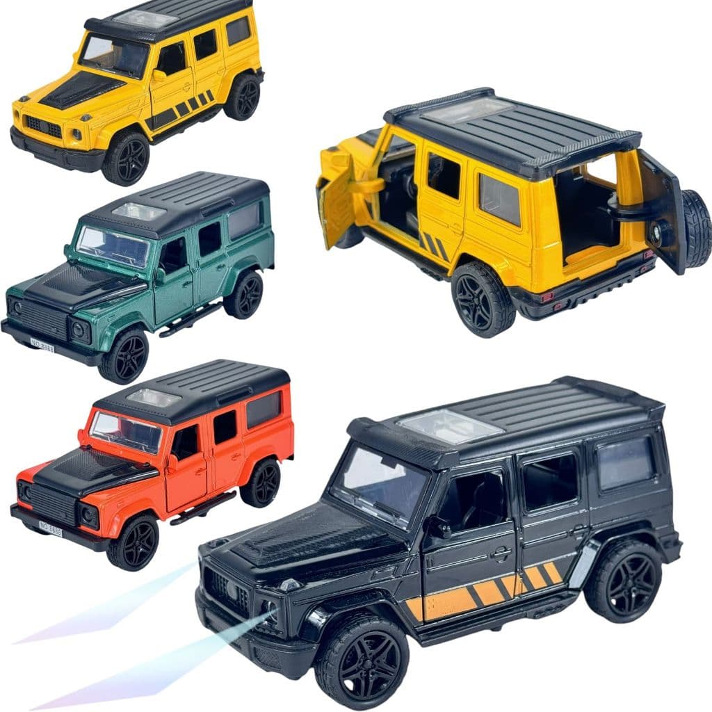 Carrinhos Em Miniatura De Ferro De Fricção Com Som E Farois De Led AMG G63 LAND ROVER DEFENDER OFF-ROAD Cars Collection