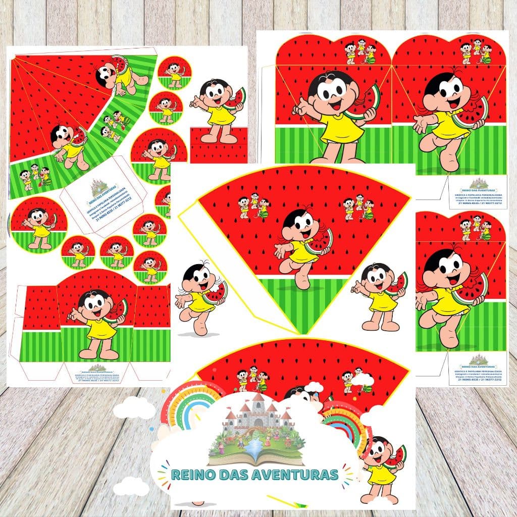 Envio imediato - TEMA MAGALI VERMELHA Kit 85 ou 170 Lembrancinha Festa de Aniversário (sem nome)