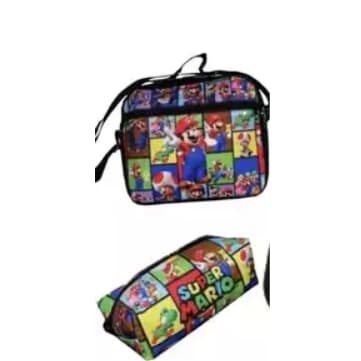 Lancheira Térmica E Estojo Escolar Super Mario  Infantil