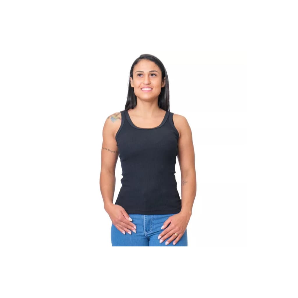 Regata Feminina Canelada Algodão e Elastano