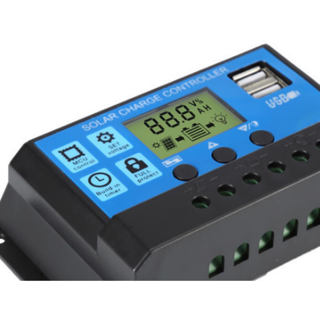Controlador Solar Carga Pwm Lcd 30a Usb Regulador Automatico