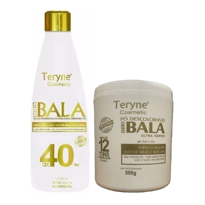 kit Pó bala Descolorante Teryne+ ox 40v