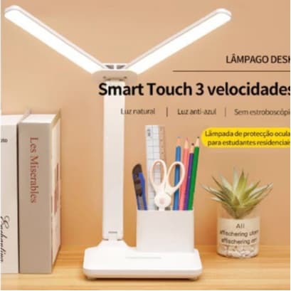 Luminaria Mesa Com 3 Modos Recarregável Abajur Luminária Estudo Led Leitura Infantil Usb Sem Fio