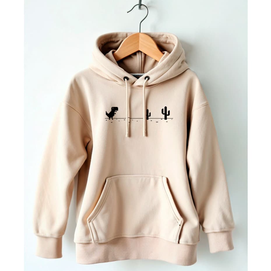 Moletom Com Capuz Blusa de Frio Casaco Moletom Canguru Estampa Nerd Dinossauro Estampado Premium