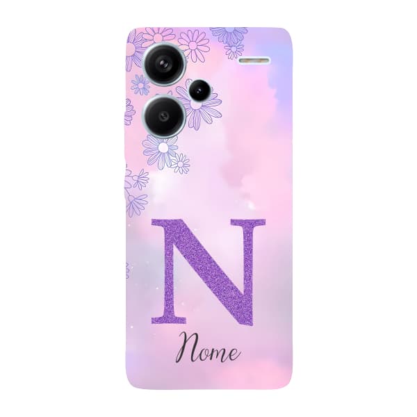 Capinha para Xiaomi RedMi Note 13 Pro Plus Anti Impacto Personalizada - Delicate Flowers Lilás com nome