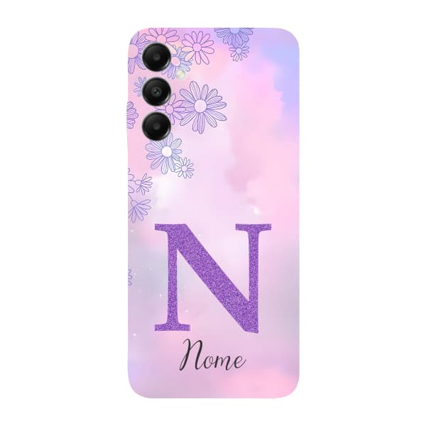Capinha para Samsung A05s Anti Impacto Personalizada - Delicate Flowers Lilás com nome